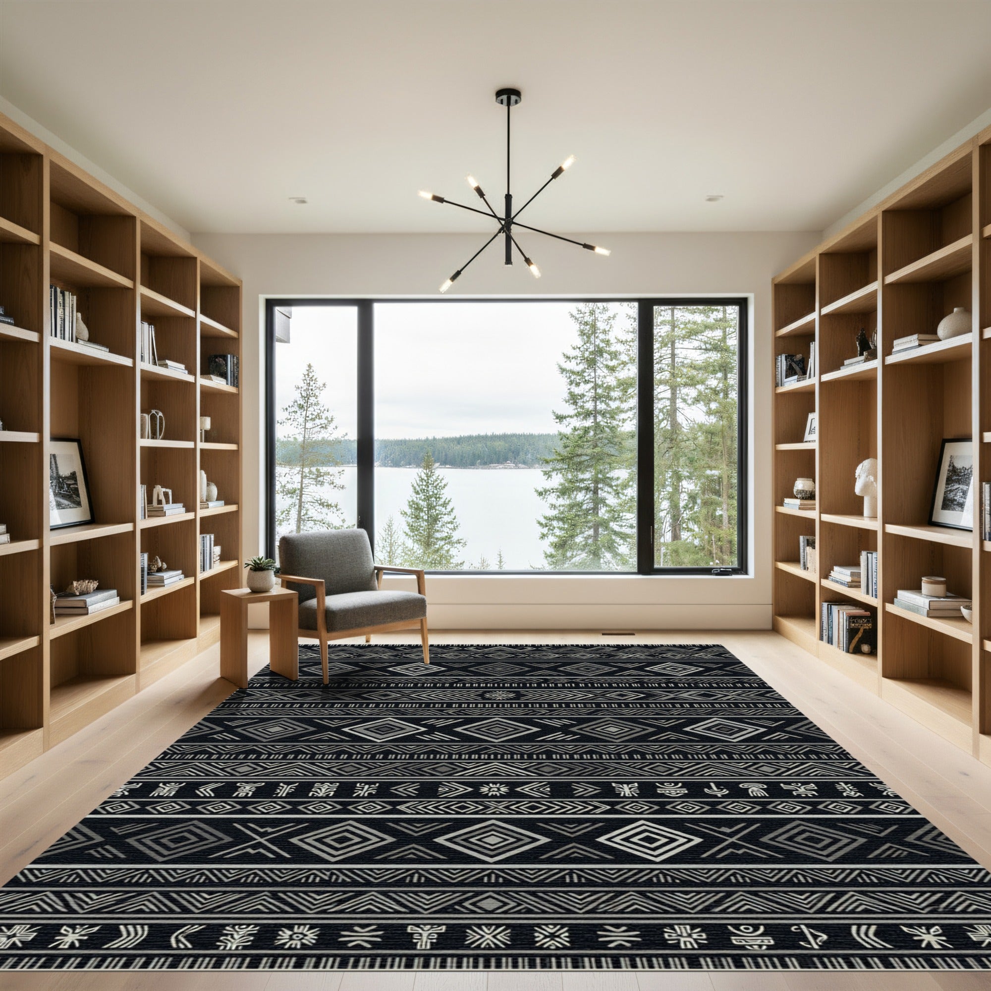 Tribal Geometric Diamond Stripe Rug
