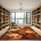 Antique Sepia World Map Abstract Earth Rug