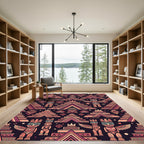Tribal Totem Pink Geometric Pyramid Rug
