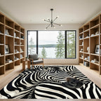Abstract Monochrome Horse Stripes Rug