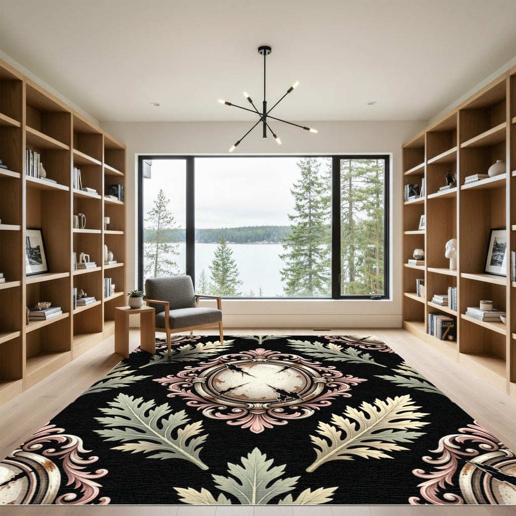 Gothic Ornate Frame and Foliage Rug