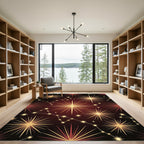 Radiant Gold Starburst Constellation Rug