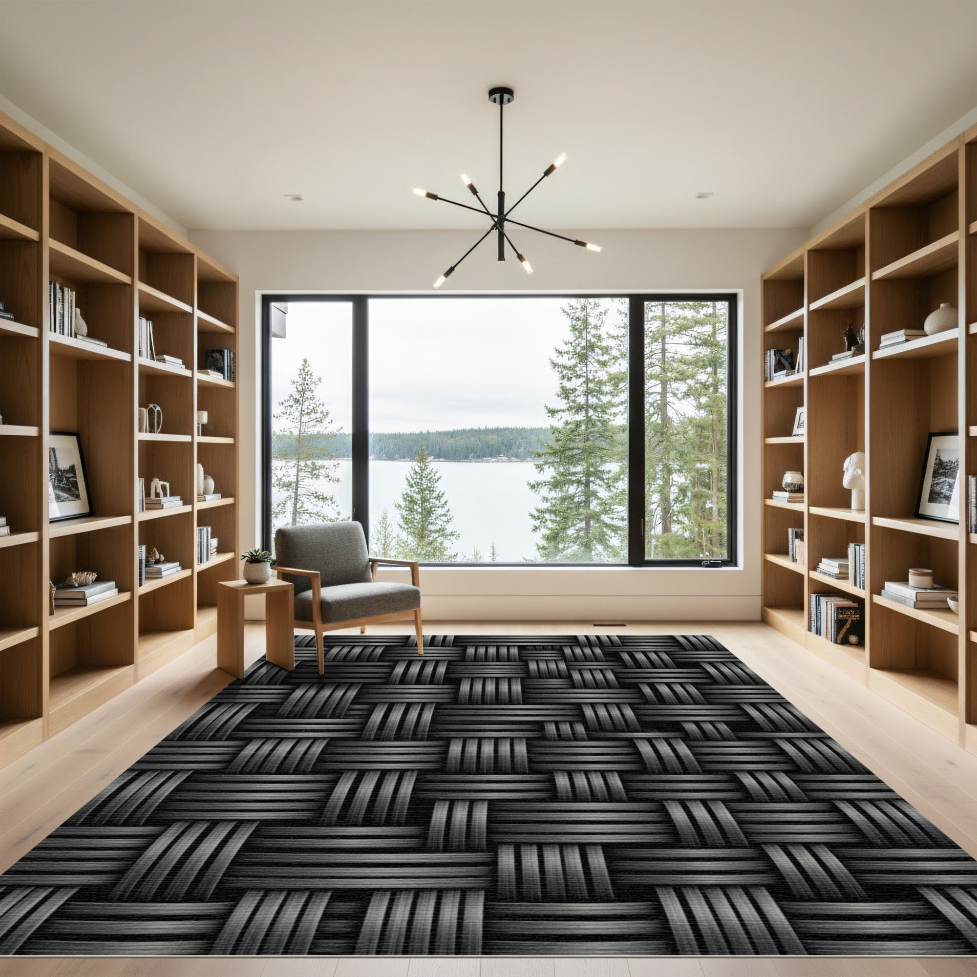 Dark Gray Woven Texture Rug