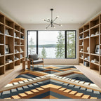 Geometric Escher Staircase Terracotta Rug