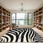 Bold Black Cream Animal Stripes Rug