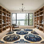 Blue Cat Medallion Antique Portrait Rug