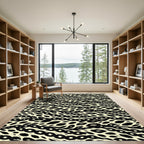 Black Chain Leopard Spots Rug