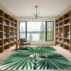 Lush Green Tropical Palm Fronds Rug