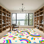 Vibrant Rainbow Arch Shapes Accents Rug