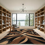 Abstract Bronze Swirl Industrial Area Rug