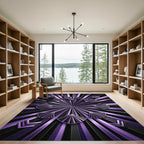 Art Deco Fan Purple Geometric Radial Rug