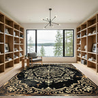 Gilded Celestial Star Floral Medallion Rug