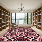 Crimson Rose Leopard Print Rug