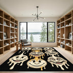 Melting Surreal Cream Faces Creepy Art Rug
