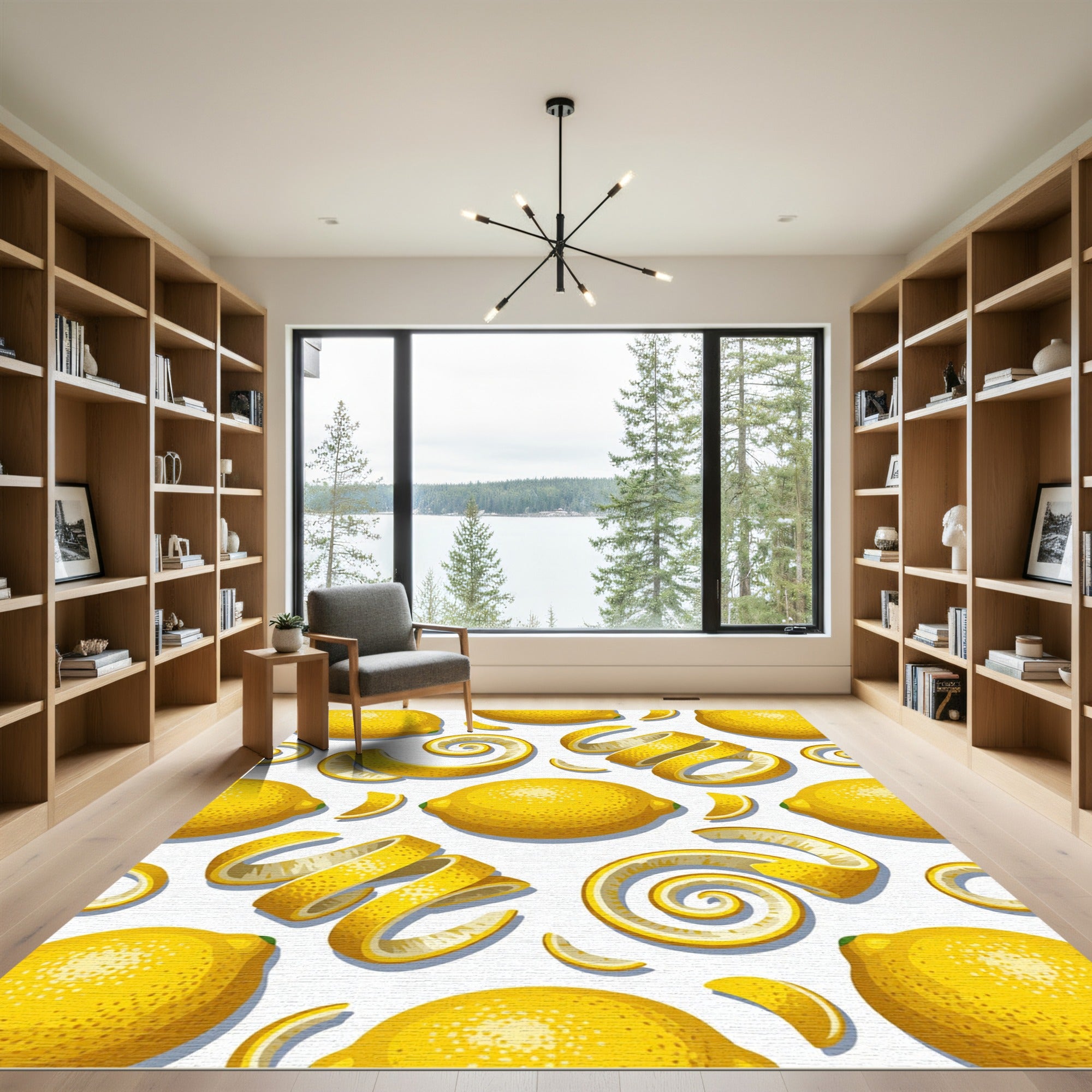 Sunny Lemon Fruit Citrus Peel Rug