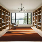 Minimalist Amber Desert Horizon Landscape Rug