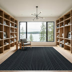 Modern Gray Vertical Stripe Rug