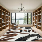 Earth Tones Brushstroke Swirl Rug
