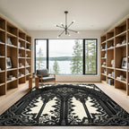 Gothic Cathedral Noir Lace Archway Rug