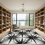 Monochromatic Eight Pointed Star Rug