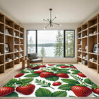 Vibrant Red Strawberry Garden Botanical Rug