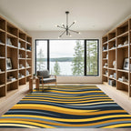 Gold Mustard Slate Wave Surface Rug