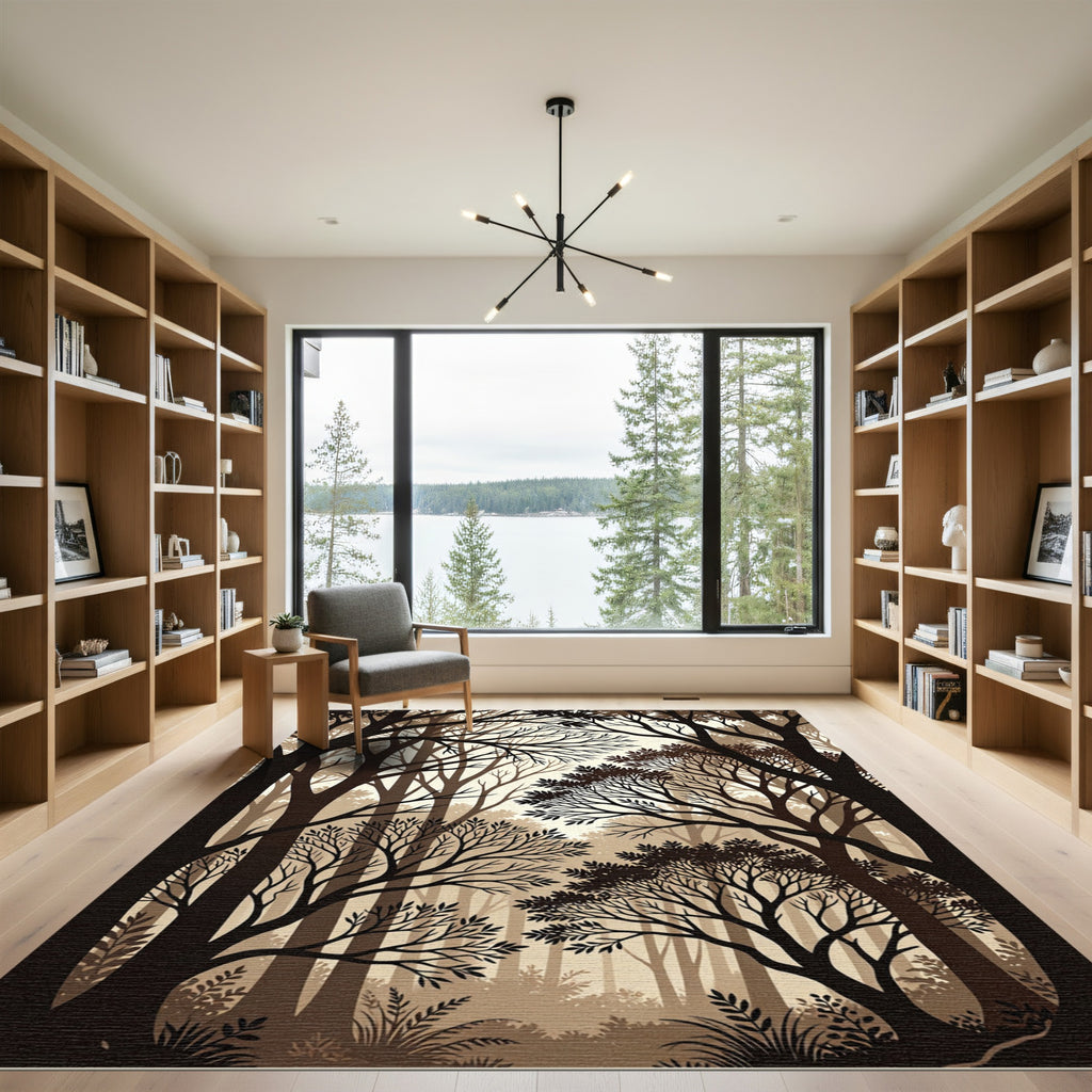 Forest Canopy Silhouette Trees Rug
