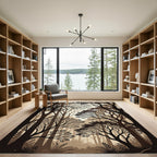 Forest Canopy Silhouette Trees Rug