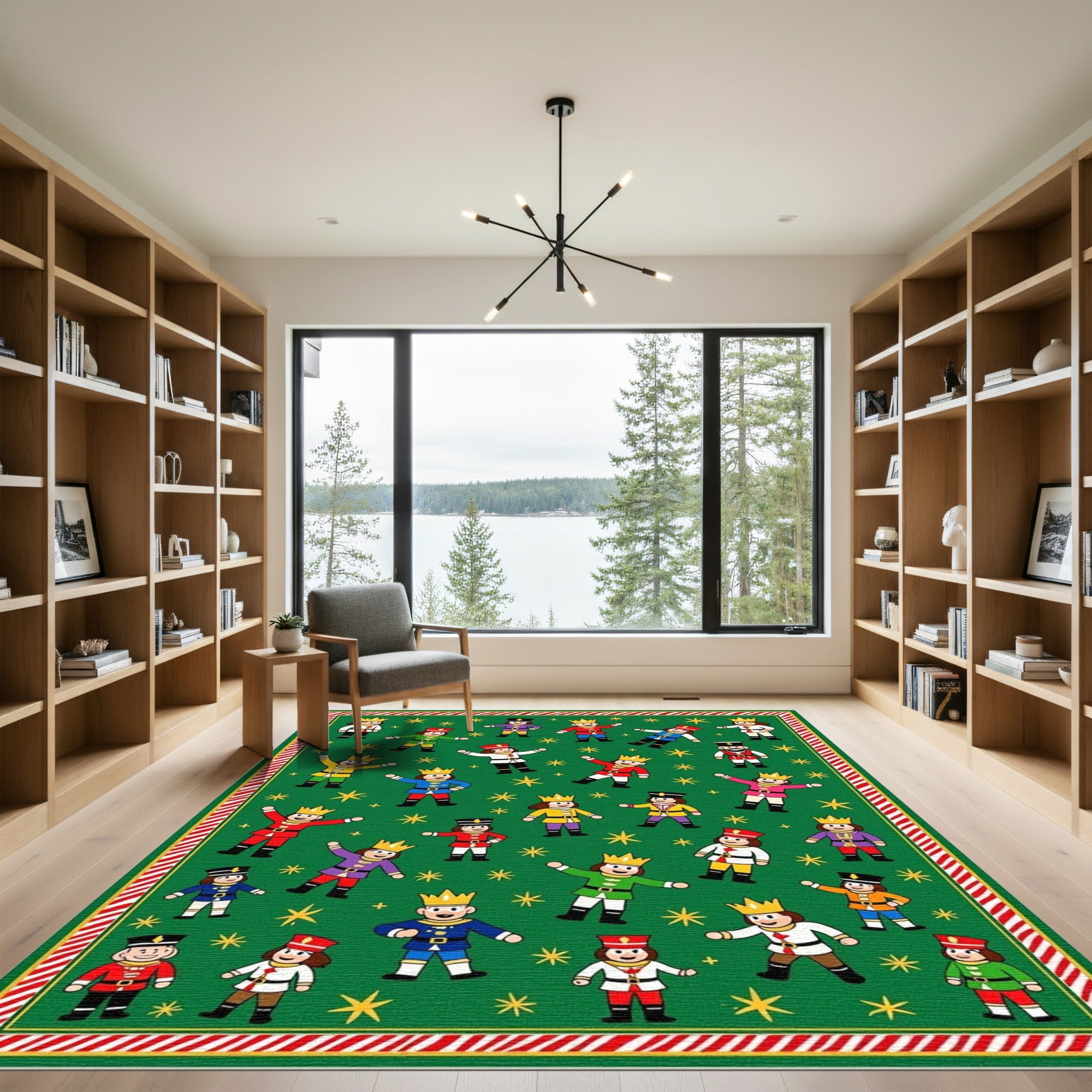 Green Royal Guard And Stars Rug