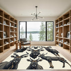 Earthy Gray Antelope Animal Portrait Rug