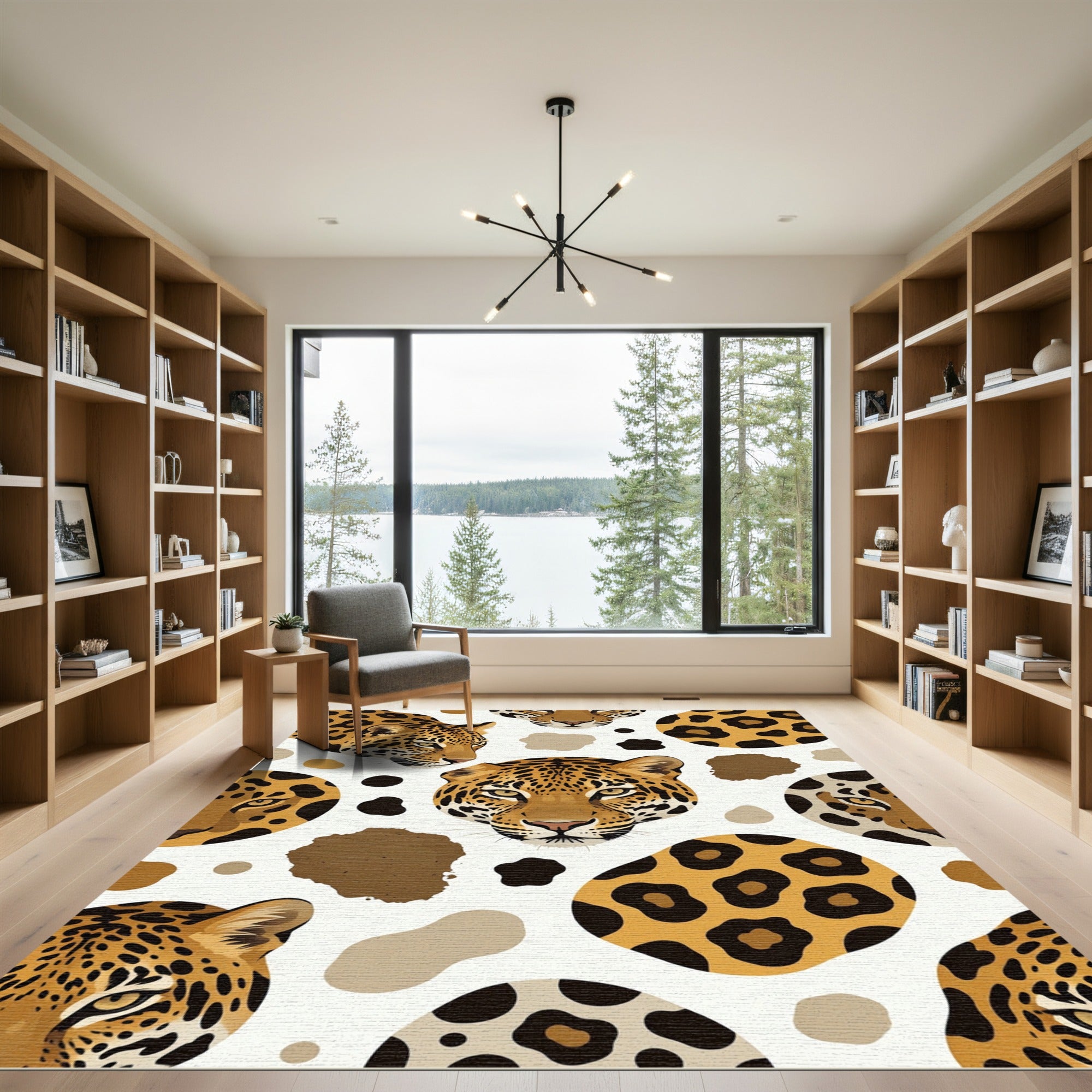 Wild Cats Cheetah Spots Brown Abstract Rug