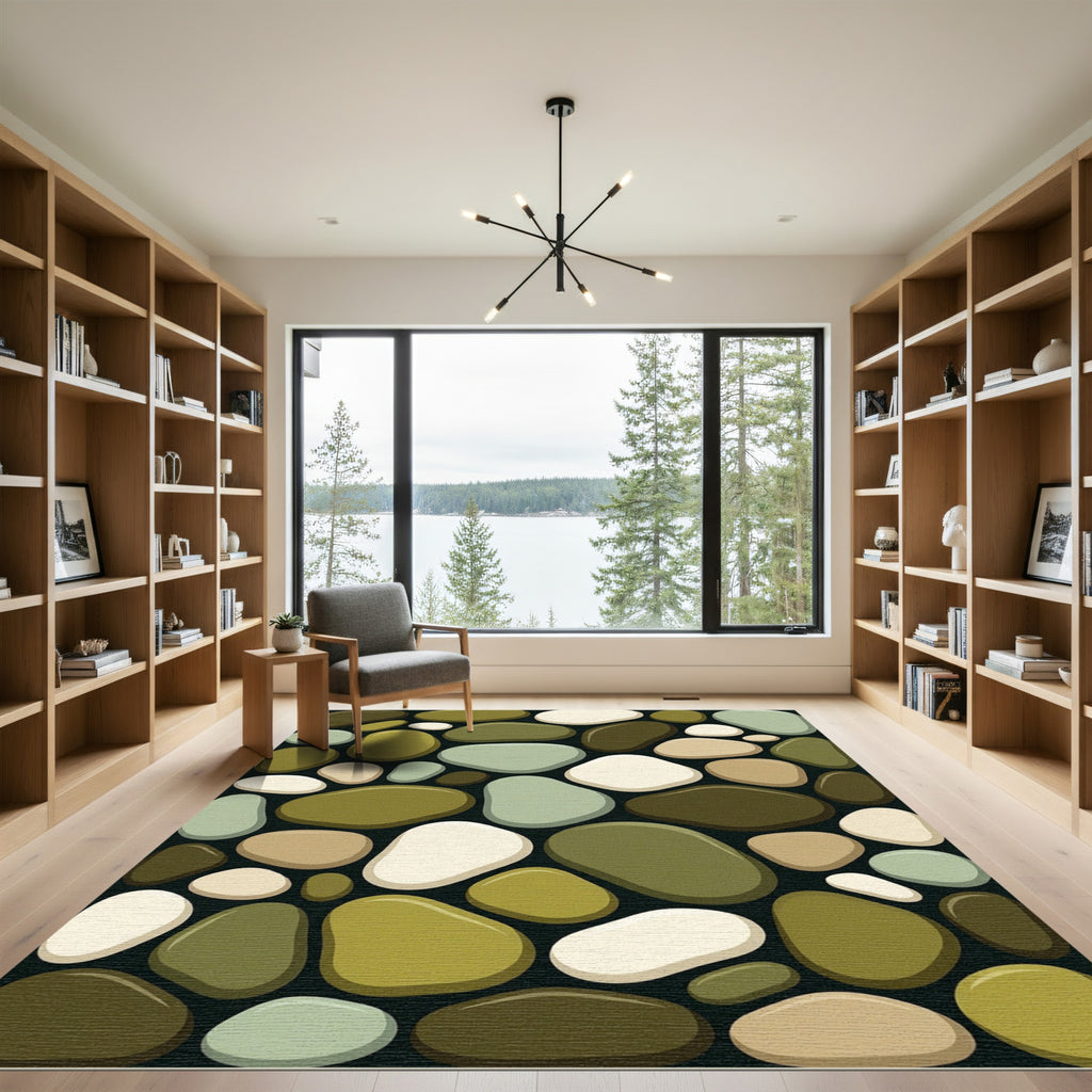 Naturally Rounded Stone Arrangement Rug