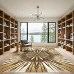 Golden Sunburst Spear Medallion Rug