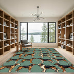 Tricolor Spaniel Hound Grid Illustration Rug