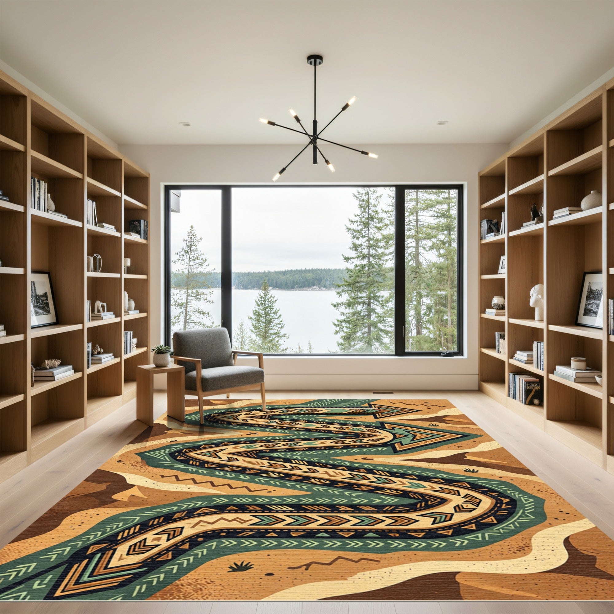 Geometric Earthy Arrow Zigzag Rug