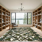 Lush Green Ivy Trellis Lattice Rug