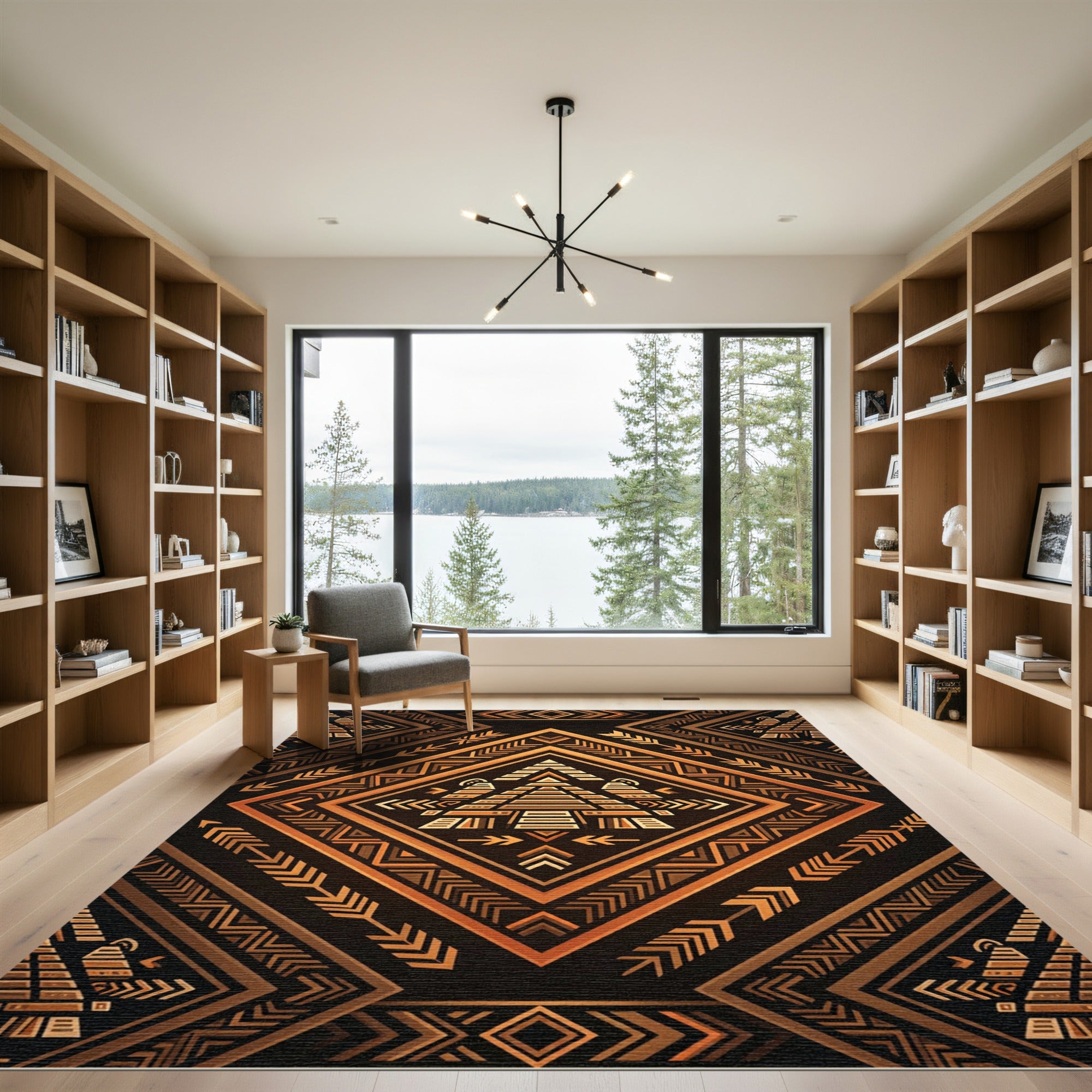 Gilded Tribal Diamond Sunburst Rug