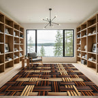Earthy Tone Woven Basket Weave Rug
