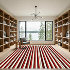 Crimson Cream Bold Stripe Composition Rug