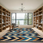 Blue and Brown Chevron Arrow Rug