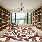 Elegant Chocolate Ribbon Knot Swirl Rug