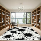 Playful Black Splash Dog Labrador Rug