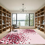 Crimson Pink Confetti Dot Scatter Rug