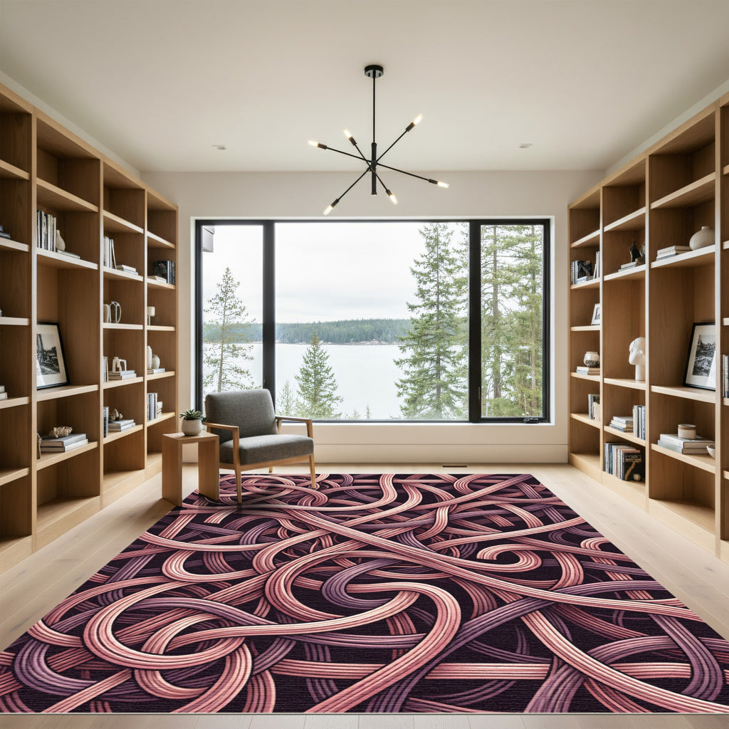 Orchid Mauve Interwoven Loops Rug