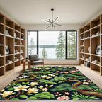 White Magnolia Pink Cherry Blossoms Rug