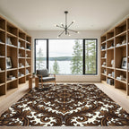 Elegant Rich Brown Acanthus Scroll Rug
