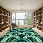 Emerald Green Arched Layered Rug