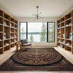 Bronze Aztec Sun Circular Medallion Rug