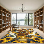 Vibrant Golden Sunflower Harvest Bouquet Rug