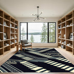 Monochromatic Staircase Geometric Illusion Rug